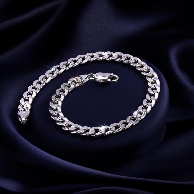 14K White Gold Italian Grumetta Bracelet (8